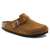 Birkenstock Boston Soft Footbed Suede Leather Sandal in Mink